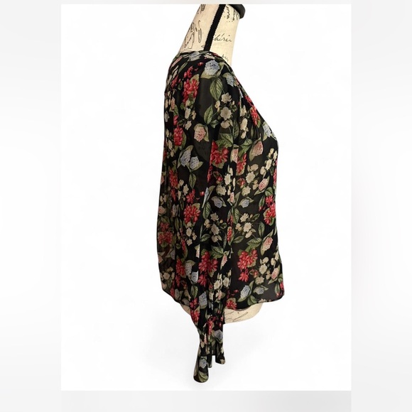 NICHOLAS Navy Blue Floral Sheer Blouse - Picture 4 of 6